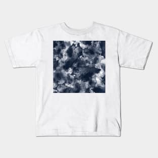 Abstract Navy Watercolor Kids T-Shirt